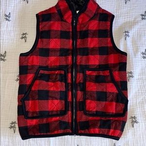 Quilted buffalo plaid vest